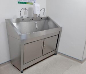 Bồn Rửa Tay Y Tế 2 Vòi Inox 304